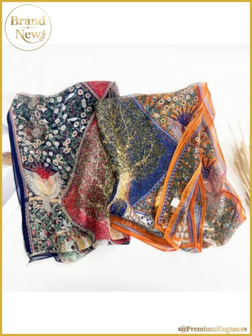 Lightweight Polyester Sheer Floral Scarf Wrap Shawl